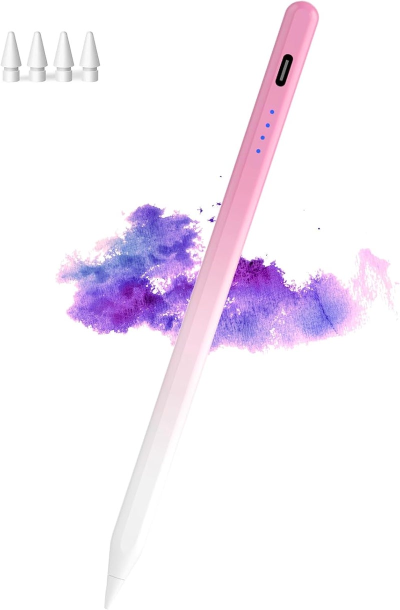 CMARS Stylus Pen for iPad(2018-2025), Pad Pencil 10th Generation with Palm Rejection, Active Digital Pencil Compatible with Apple iPad 6/7/8/9/10/A16, Pro 11"/12.9"/13"/M4, Mini 5/6, Air 3/4/5/M2/M3 - Pink - Image 1